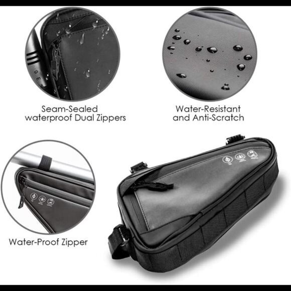 Bike Frame Storage Bag, Water Resistant Reflective Bicycle Triangle Bag - Picture 2 of 7